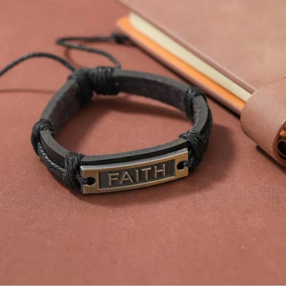 Black Leather Bracelet - Picture 4 of 5